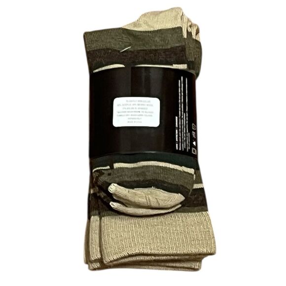 Harley-Davidson Men's Olive and Beige Stripe Casual Socks, 2 Pairs, Size L, NWT - Picture 4 of 5